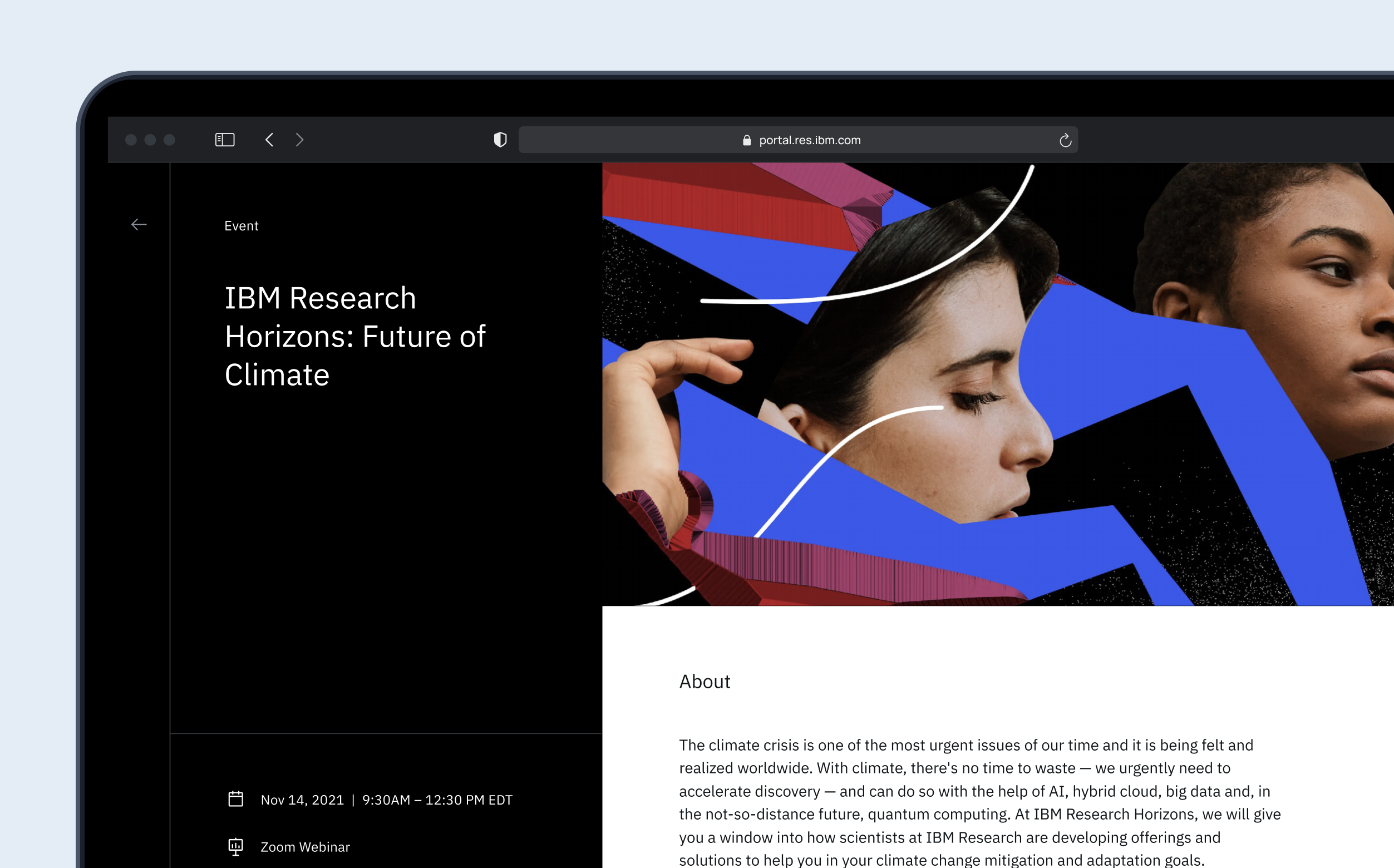 IBM Research Portal events page